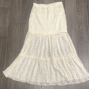 VENUS Elegant Cream/ivory Lace Maxi/midi Skirt